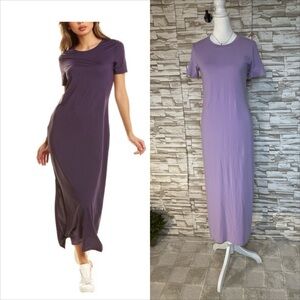 Theory Petite Cherryal Travel Jersey LavenderT-Shirt Maxi Dress